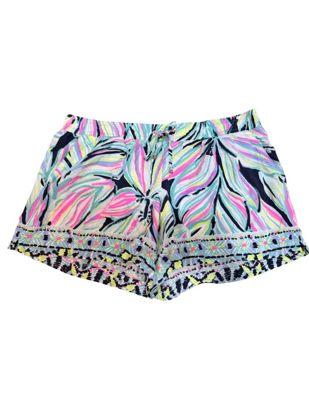 Lilly Pulitzer Shorts Katia High Tide Dancing Lady Flowy Lounge Lg
